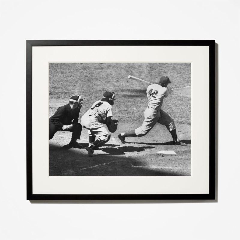 PIX0601 Jackie Robinson batting.cropped Framed