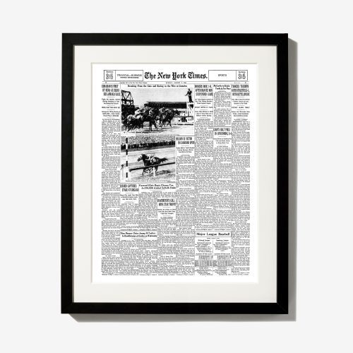 framed historical newspaper pages