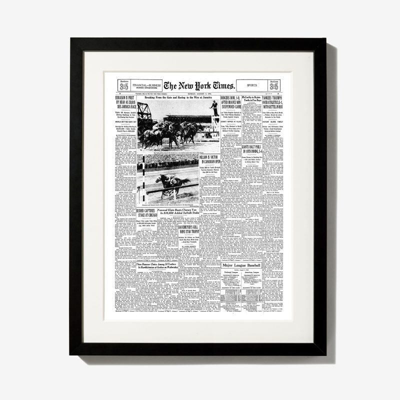 framed historical newspaper pages