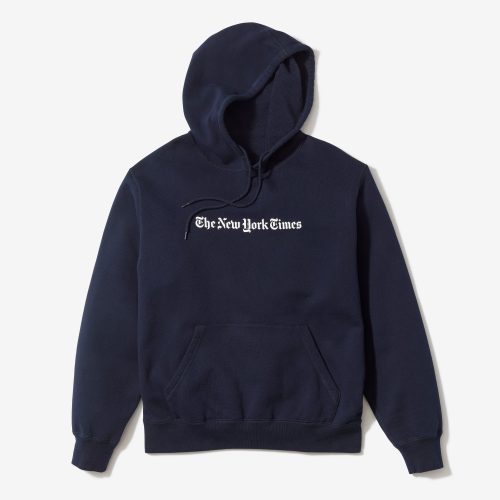 navy logo hoodie